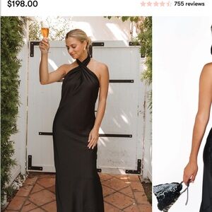 Show Me Your MuMu Black One-Shoulder Twist Halter Gown